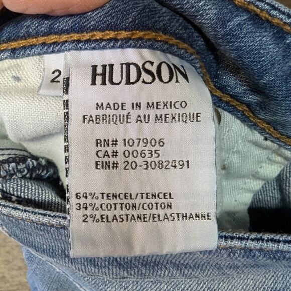 Hudson Jax Boyfriend Skinny Jean Skip Wash Distressed Denim Mid Rise 27 - Picture 6 of 7